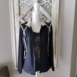 Xersion Women's Zip Front Performance Jacket Black and Gold Shimmer Size Small